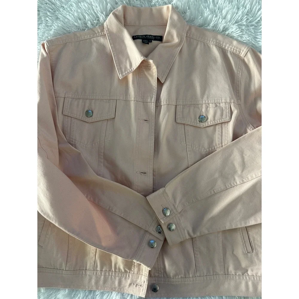 Lauren Jeans Co.‎ Light Pink jean denim  jacket 3x
